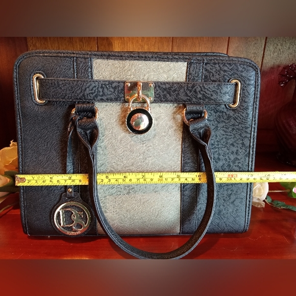 👜 Dasein Purse - large tote black and grey with silver - Picture 3 of 11